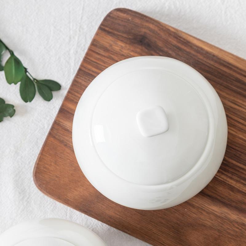 440ml Sugar Bowl With Lid Nordic Style Pure White Round Ceramic Concise Coffeeware Coffee Accessories Sugar Jar Dropshipping