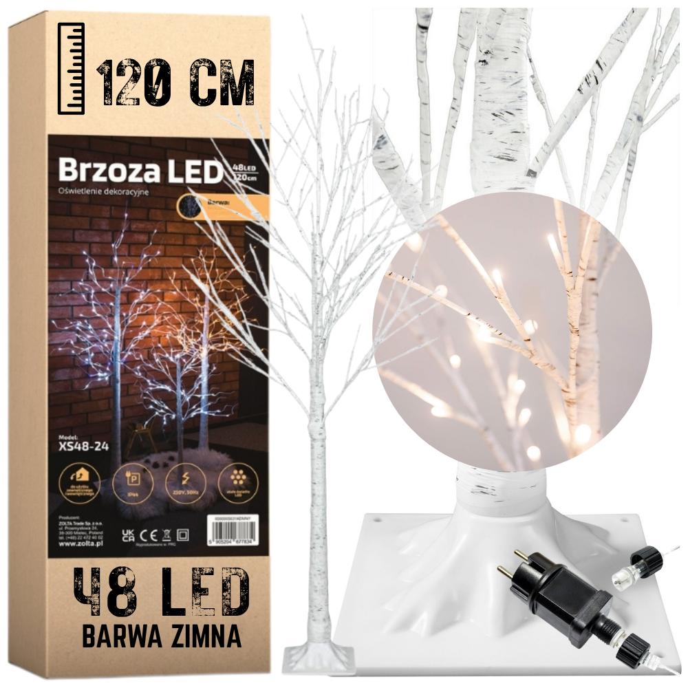 Christmas tree birch led decoration christmas 120cm 48led COLD