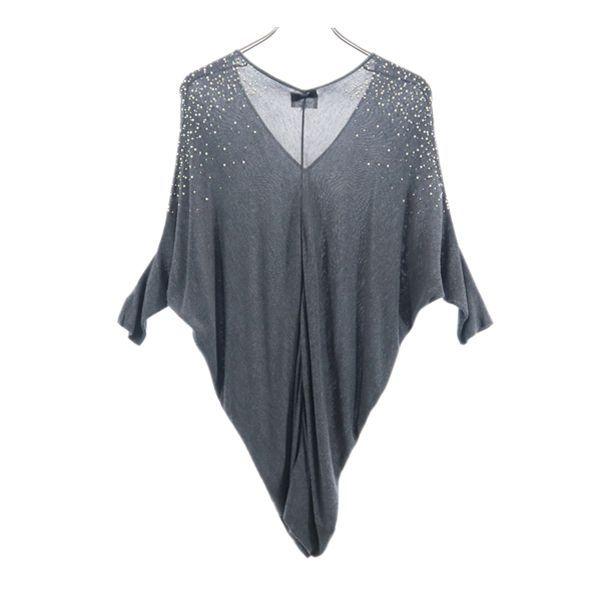 LANVIN en Bleu Long sleeve Dolman sleeve sweater 38 Gray knit Women Used