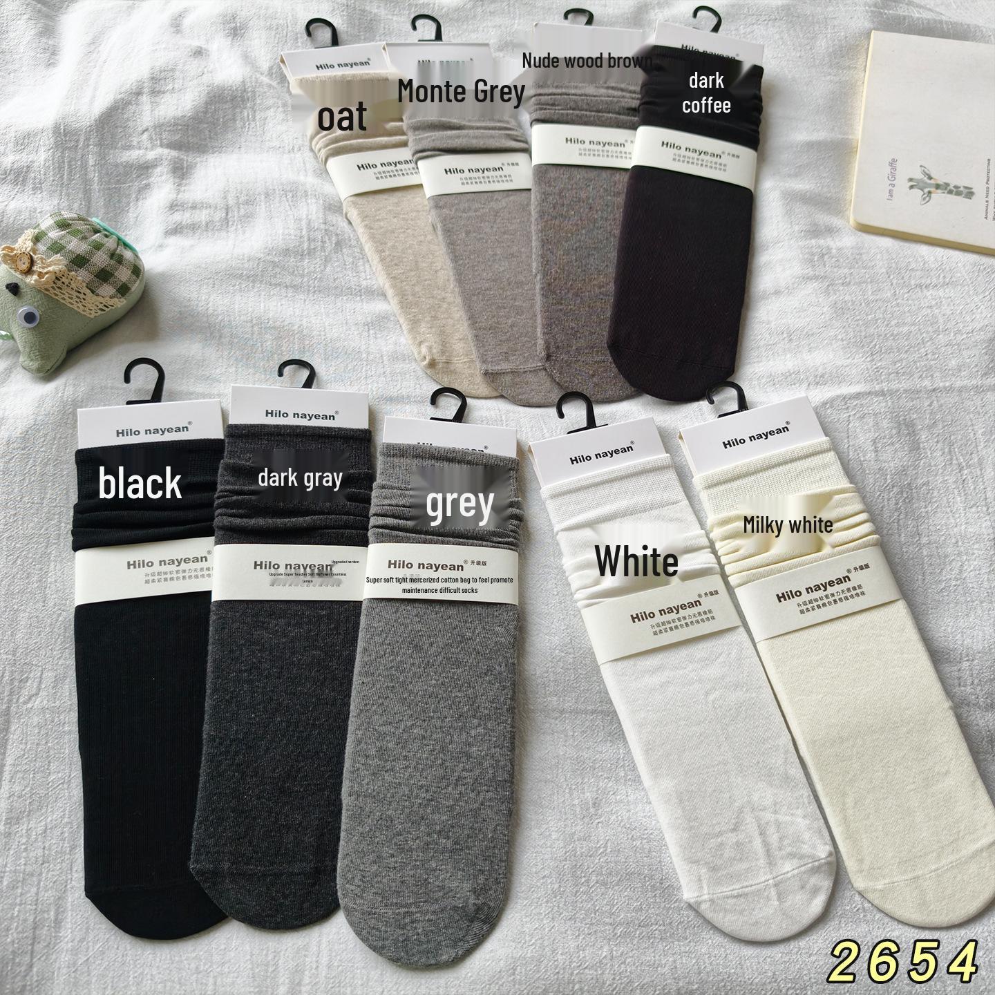 

Женские носки средней длины без косточек Hilo Nayean - Осень/Зима Однотонные махровые хлопковые, в японском стиле. One Size