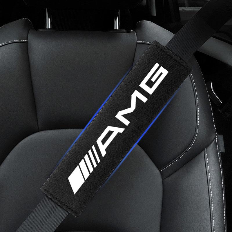 2Pcs Car Seat Shoulder Belt Cover Protector Pad Auto Accessories For Mercedes Benz AMG GLE GLS GLC CLA GLB ML C500 C200 C300 W204 W206 W205 W212 W203
