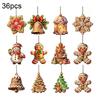 Gingerbread Man Hanging Ornaments 12/24/36Pcs Christmas Outdoor Decorations, Ornaments, 2D Double Sided Traditional Holiday Tree Decor Xmas for Office