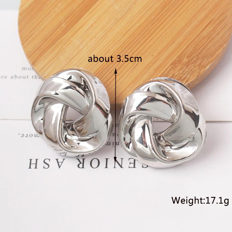 New Big Metal Dangle Earrings for Women Gold Color Spiral Exaggerated Drop Earrings Heavy Ear Jewelry Earrings for Women