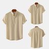 Summer Men's Stand-Up Collar Casual Short Sleeve Shirt Beach T-Shirt Men's Clothing