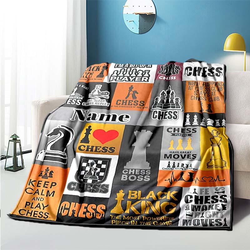 Chess Customize Your Name Blanket Used For Chair Office Sofa Bed Camping Soft And Warm Giving Friends And Relatives Birthday Graduation Gift