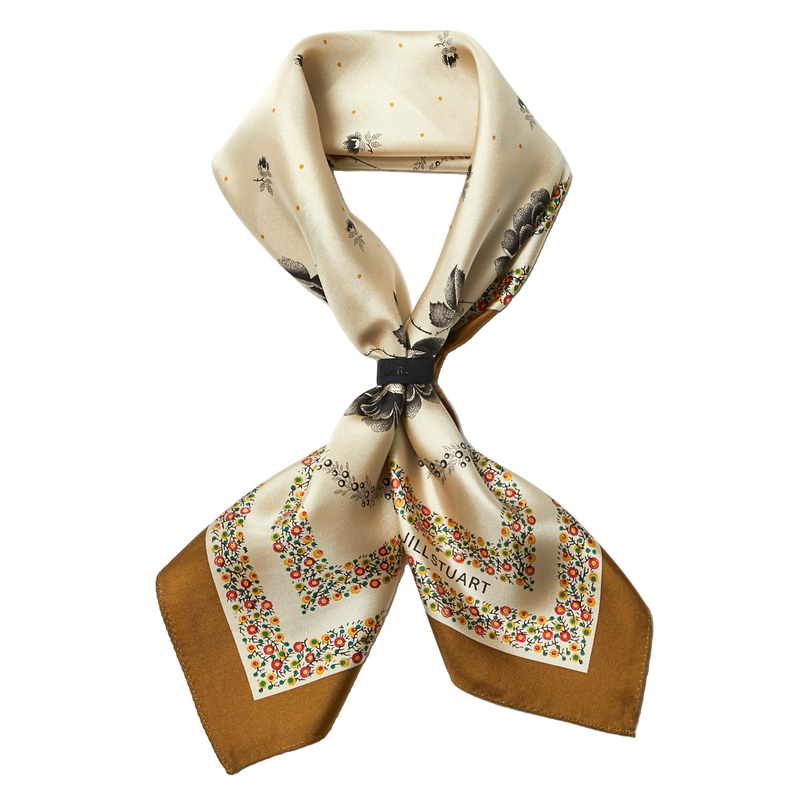 

JILL STUART Silk Print Petite Scarf 60108010, Women s Floral Print, Beige, Approx. 58cm W x 58cm H