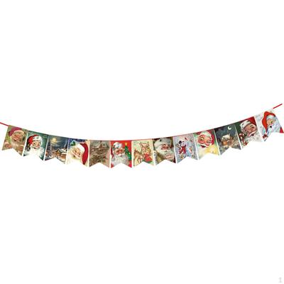 13 Pieces Christmas Banner Decorations Props Bunting Pull The Flag for Indoor and Outdoor