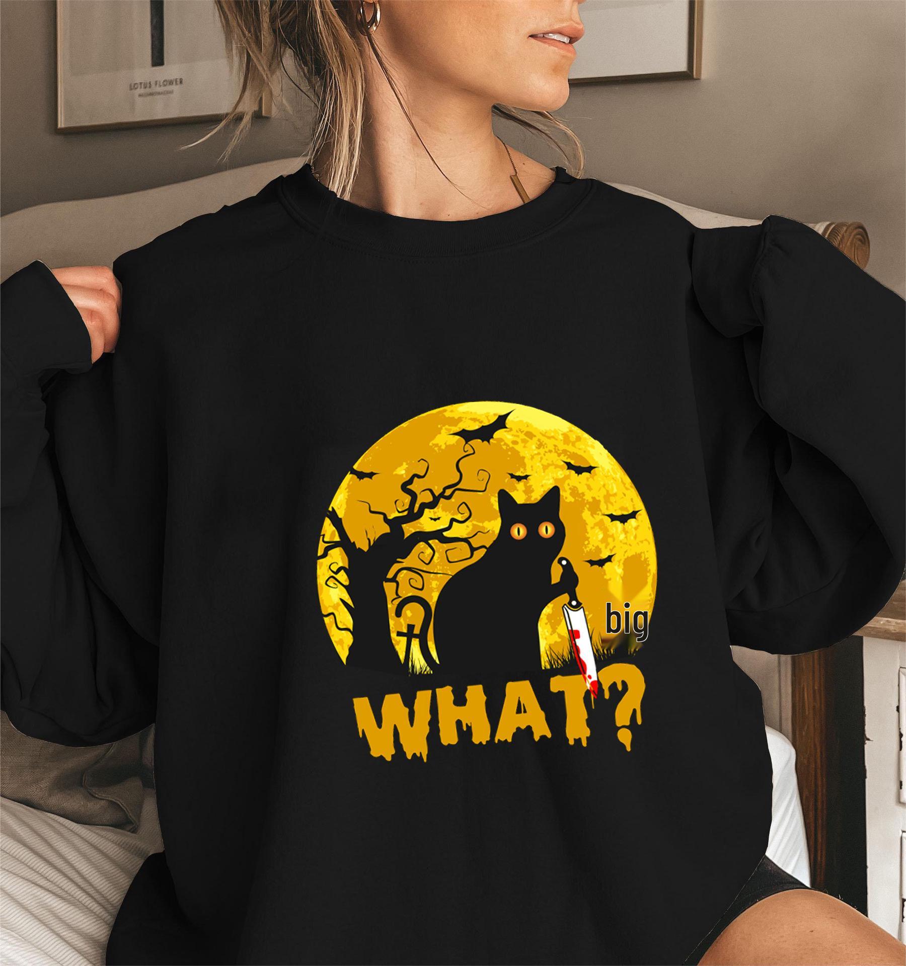 

Хэллоуин Кот Свитшот с длинным рукавом и круглым вырезом M чёрный