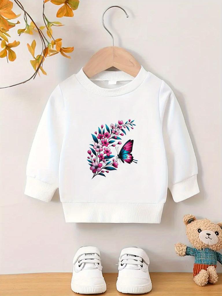 European Size Unique and Innovative Printed Pattern, Comfortable and Simple Spring and Autumn Baby Thin Versatile Round Neck Hoodie for Baby unisexs