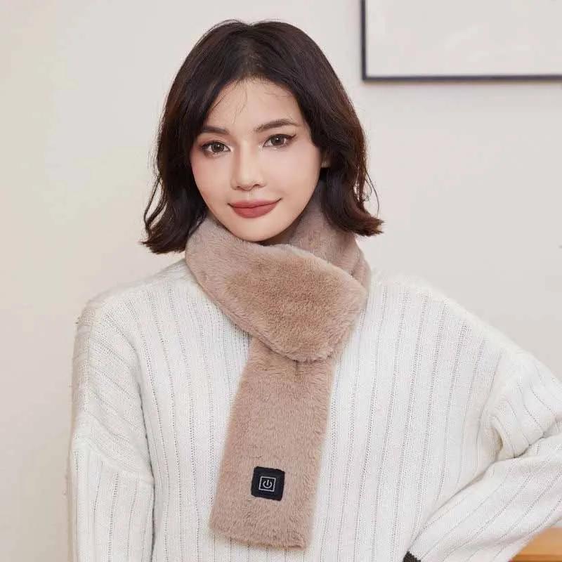 Electric Heating Scarf USB Rechargeable 3 Temperature Settings Motorcycle Neck Warmer Washable For Winter Skiing Cold Weather