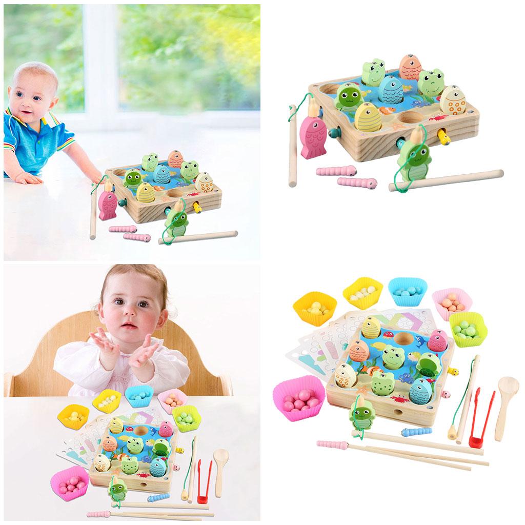 Wood Magnetic Fishing Game Memory Development Multicolor for Boys Girls Children