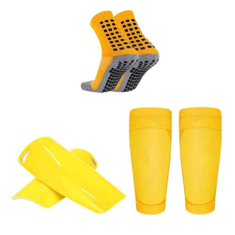 

Football Sports Kits Long Tube Socks Leg Protectors Calf Sleeve Adjustable Youth Football Shin Guard Socks Easy to Use Adult size жёлтый