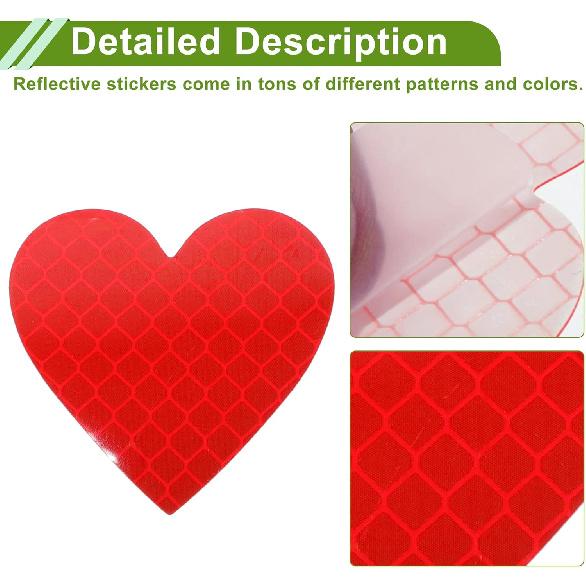 Reflective Bumper Decal Red Heart Rhombus Grid Reflective Car Sticker Personalized Decoration Vehicle Body or Door or Window