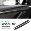 Panel ozdobny osłony klamki drzwi wewnętrznych z zamszu dla Tesla Model 3 2020-2023 Model Y 2020-2024