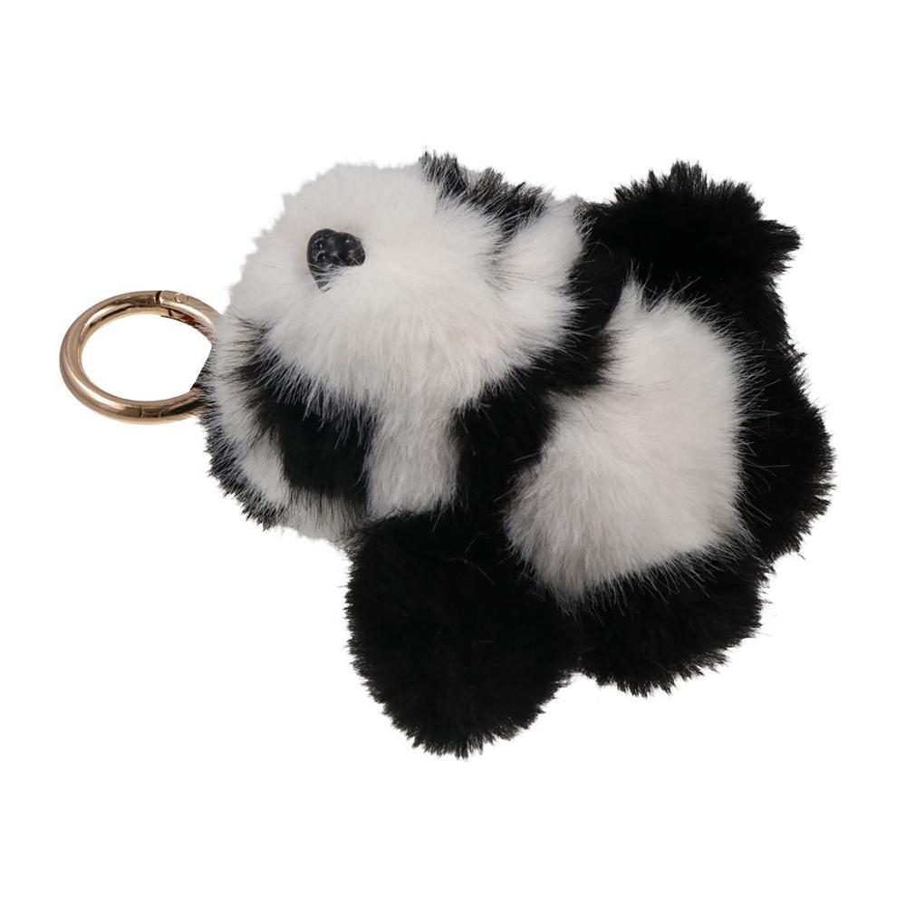 Animal Dolls Panda Furry KeyChain Imitation Mink Fur Mink Hair Keyrings  Bag Charm