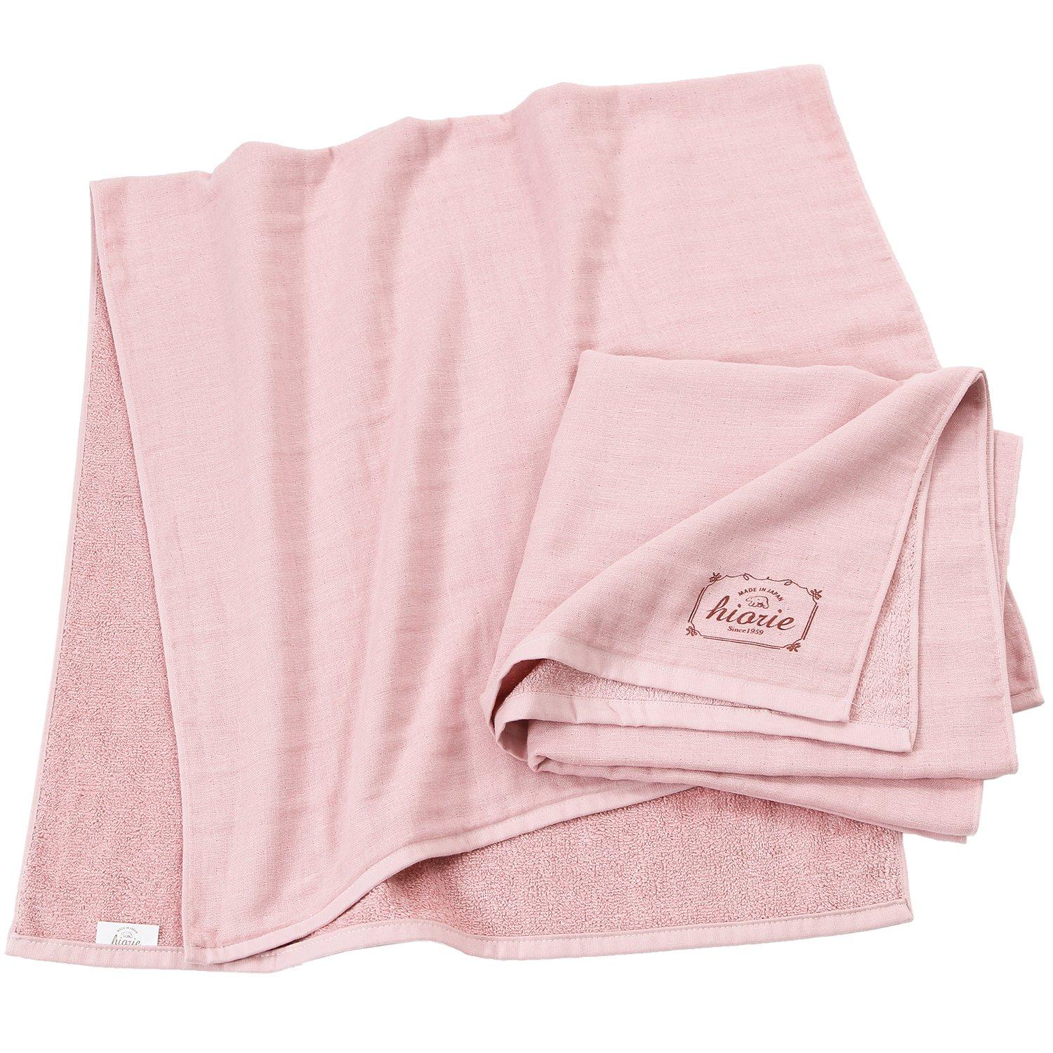 

hiorie Натуральный марлевый банный набор из полотенца Сенсю (Хиори) Полотенца японского производства, 2, Розовые,