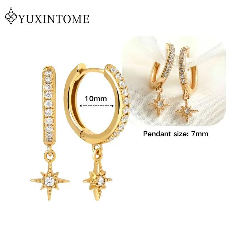 Dames 925 Zilveren Oorstekers Kristal Zirconia Waterdruppels Stud Hoops Goud Huggie Oorbellen Premium Luxe Feest Sieraden