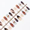Gold-Flecked French Cherry Almond Cat Eye Press-On Nails