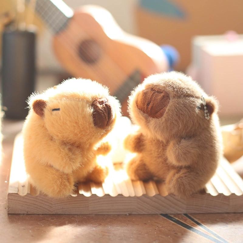 Creative Capybara Keychain Cute Bag Charm Adorable Stuffed Animal Keyring Decor