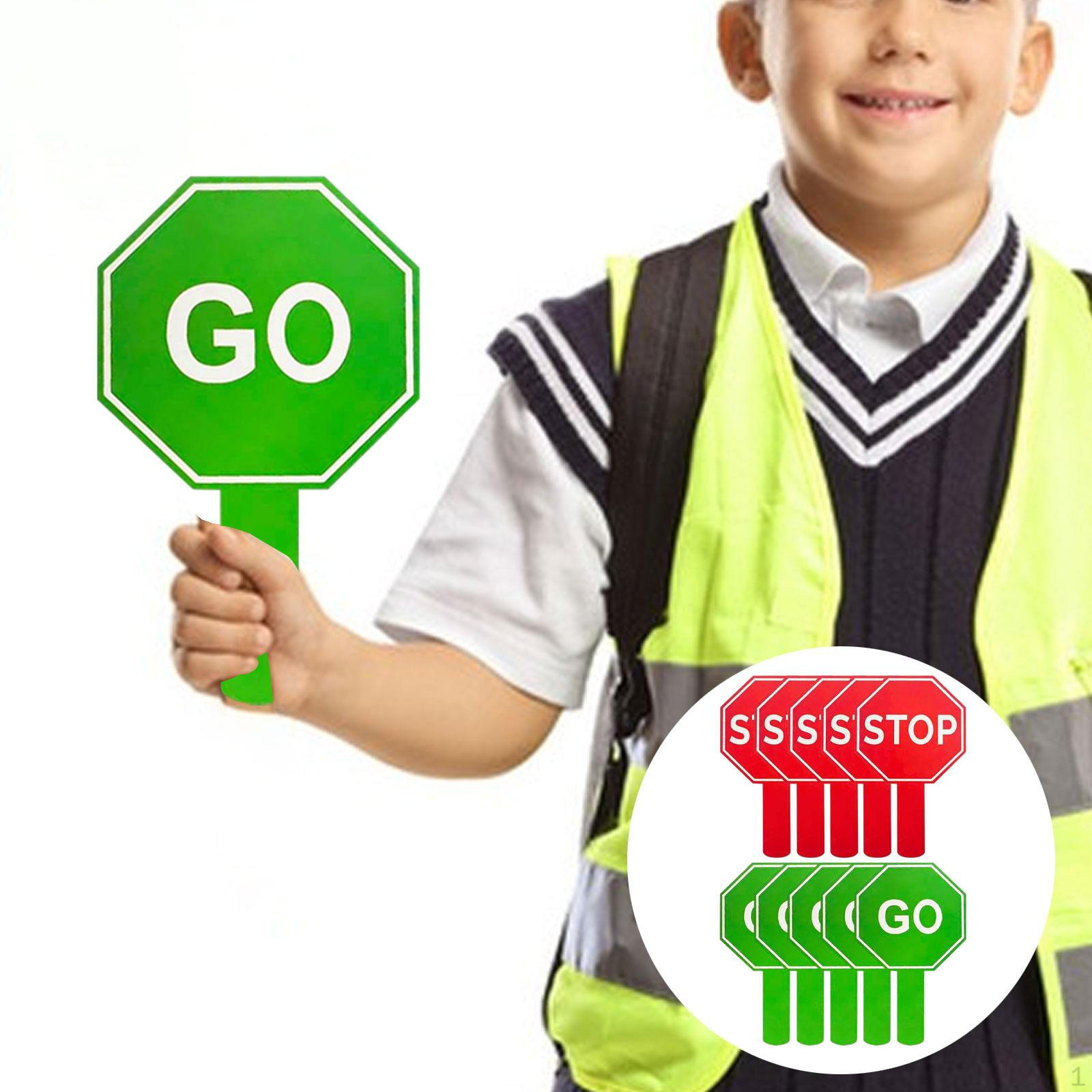 

10 шт. Знаки остановки и движения, пешеходный переход, обучение дорожному движению, красный, зеленый, обучение Hexagonal