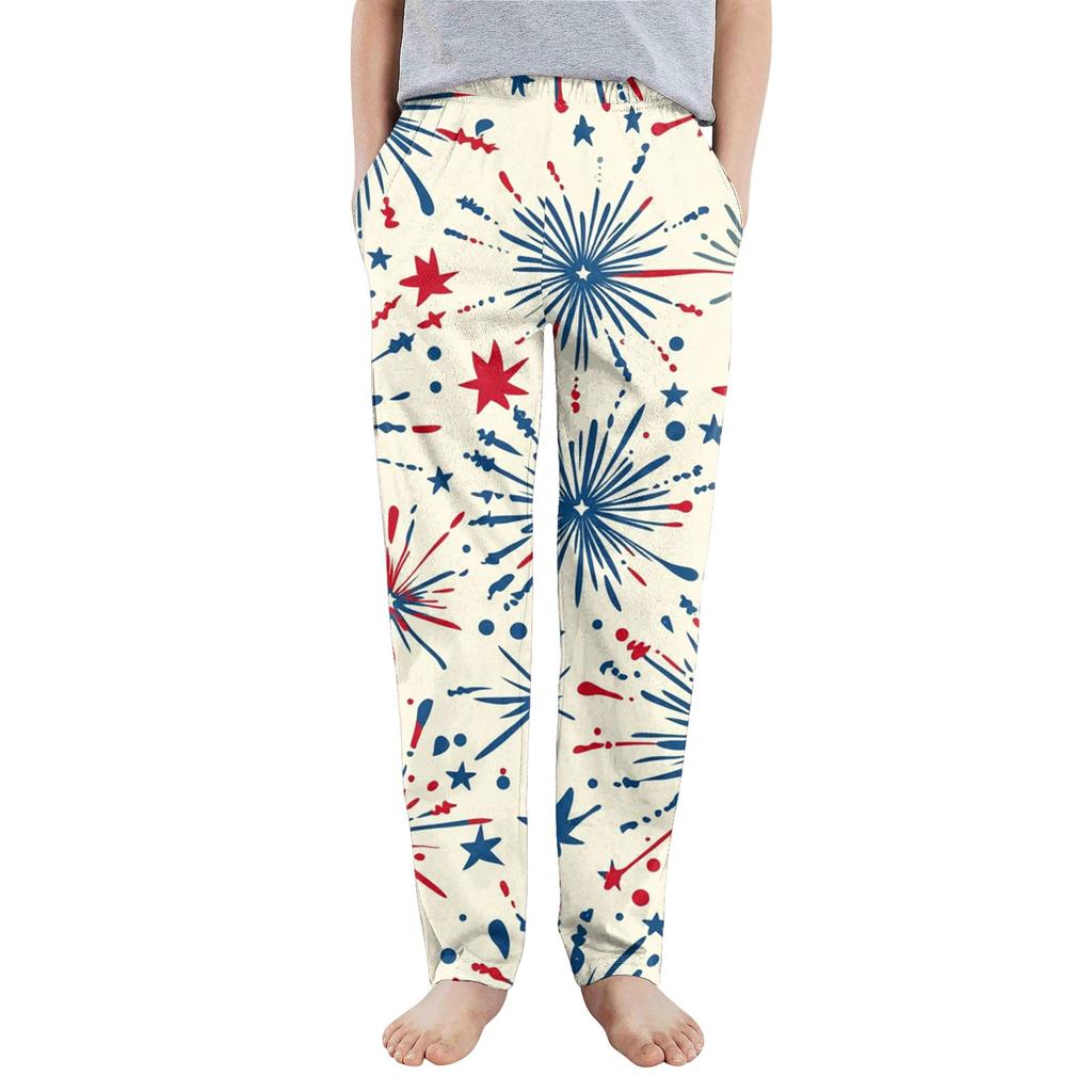 Kinder Jungen Mädchen Sport Unabhängigkeitstag Bedruckte Tasche Lässige Sporthose