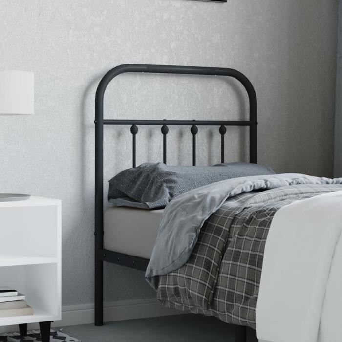 VidaXL Black Metal Headboard 75 Cm 352604