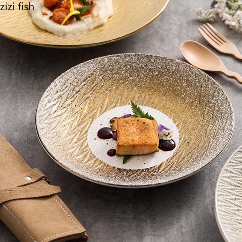 Creative Ceramic Deep Plate Restaurant Soup Plate Salad Plate Dessert Plates Snack Plates Service Plates Hotel Tableware