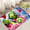 Grinch Christmas Style Crystal Velvet Rug, Soft Anti‑Slip Crystal Velvet Carpet for Living Room Bedroom Home Decor