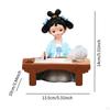 Girl Resin Statue Figurine with Light Folk Ethnic Decoration Doll Toy Gift Traditional Chinese