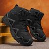 Men's Casual Hiking Work Boots Thick Bottom High Top Safety Shoes Outdoor Trekking Boots Autumn New Style Plus Size Rubber