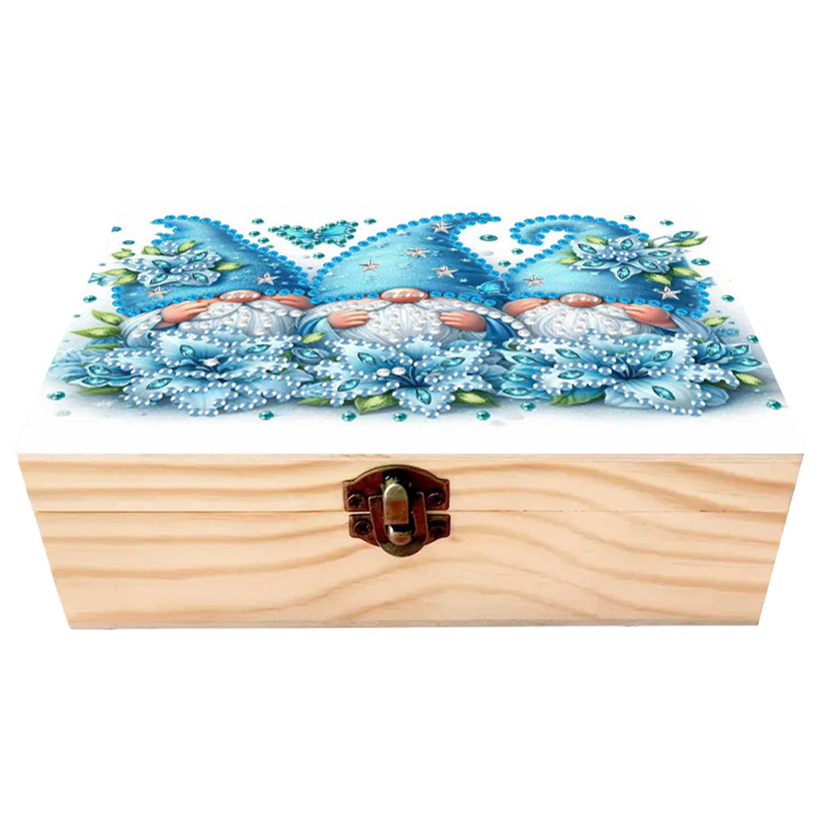 

DIY Wooden 5D Diamond Art Diamond Art Jewelry Case Storage Organizer DIY 5D Craft Jewelry Box for Girl Dresser Desktop Decor