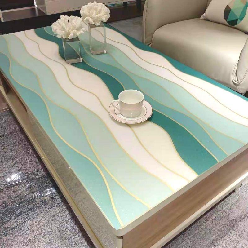 Tappetino Impermeabile Plastica PVC Tappetino per Tavolino da Caffè A Prova di Olio Antiscottatura Senza Lavaggio Tappetino per Tavolo Tovaglia Piatto di Cristallo Mobile TV Tappetino Trasparente