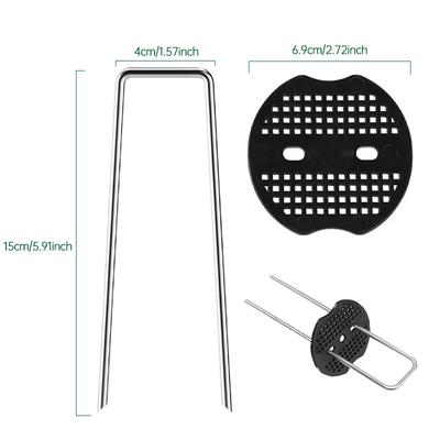 20/40 Pcs Garden Stakes  Stainless Steel Metal Silver Bent Nails Gardening Fixing Tools Film Stakes Trellis Mulch Nails