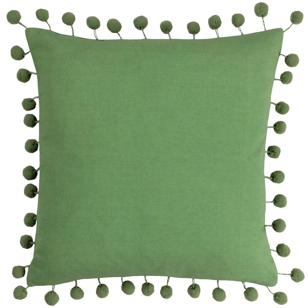 Furn Dora Pom Pom Velvet Square Cushion Cover