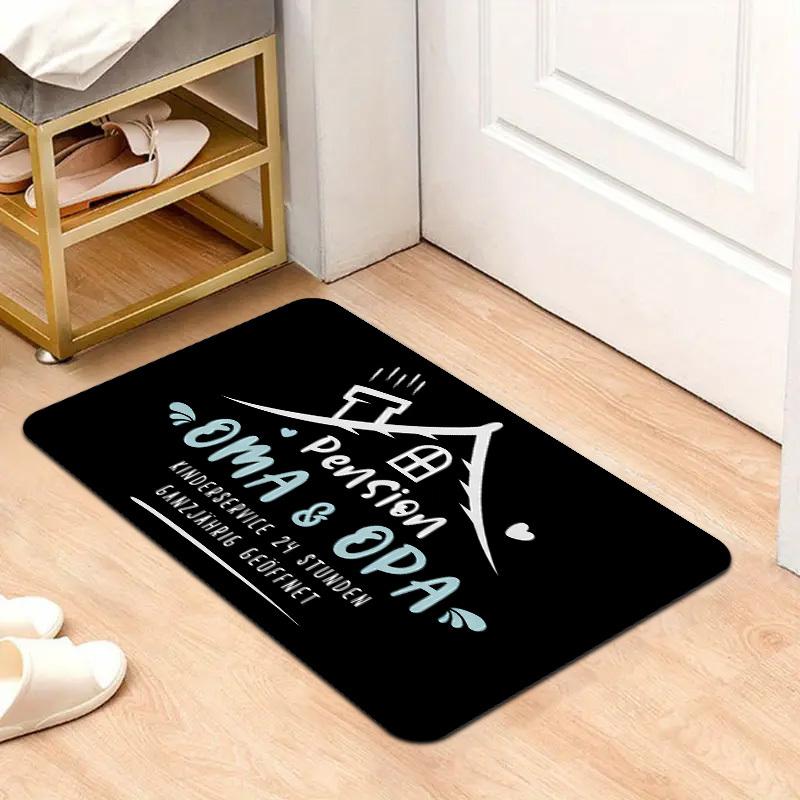 German "Pension OMA & OPA" Doormat, Non-Slip Washable Rug for Indoor Outdoor, Entryway, Kitchen, RV & Home Decor