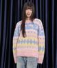 WAIKEI Dolphin Hairy Graphic Knit Pink