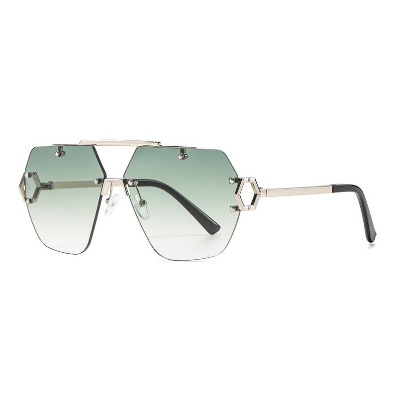 Frameless Polygon Womens Sunglasses With Gradient Lenses For Outdoor Fashion And Sun Protection