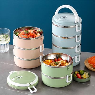 1/2/3/4 Layers Stainless Steel Lunch Box,Stackable Thermal Bento Boxes for Adults Kids,Portable Food Container for Home Picnic