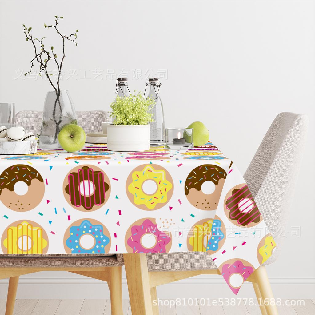 Spot Pe Holiday Party Tablecloth Guitar Building Block Valentine'S Day Disposable Tablecloth Decoration Waterproof And Oil-Proof