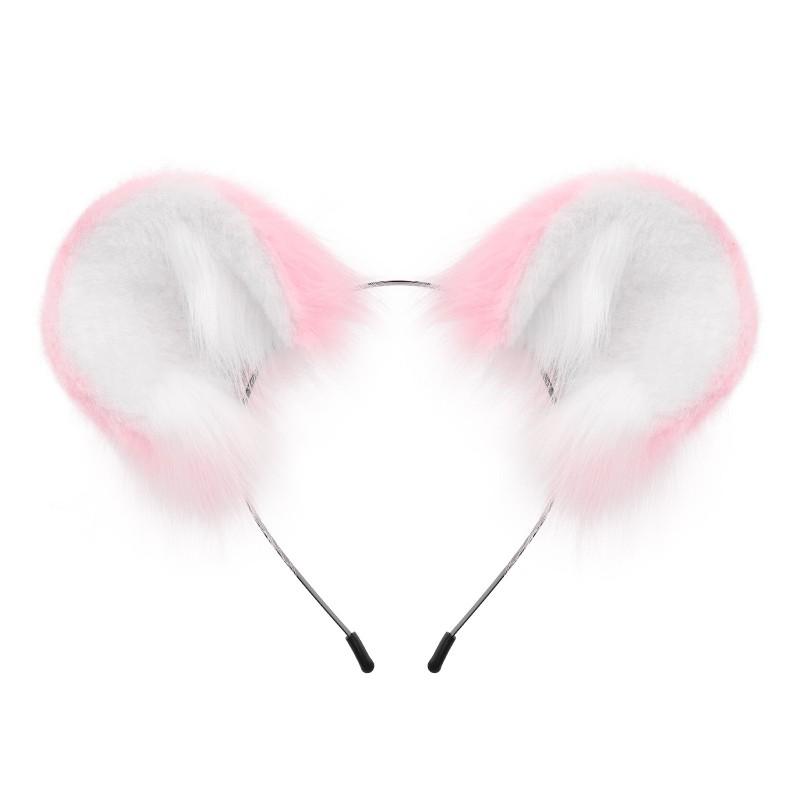 Handmade Plush Mouse Ears Headband With Tail Set Cosplay Animal Ear Costume Accessory Halloween Party