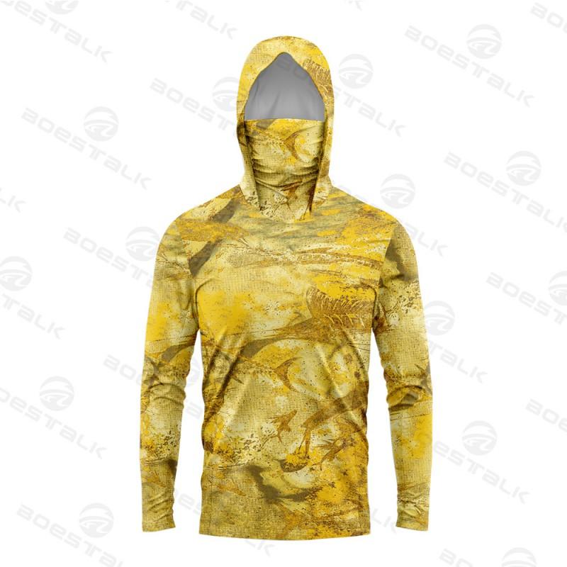 Mens Womens Fishing Shirt With Face Cover UV Protection Quick Dry Breathable Bamboo Fiber Boat Shore Sea Angling