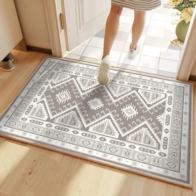 Tapis d'entrée Antidérapant Anti-salissure Résistant à la saleté Tapis Couleur Rétro Style Ethnique Tapis d'extérieur Accueillant Tapis de Décoration Intérieure