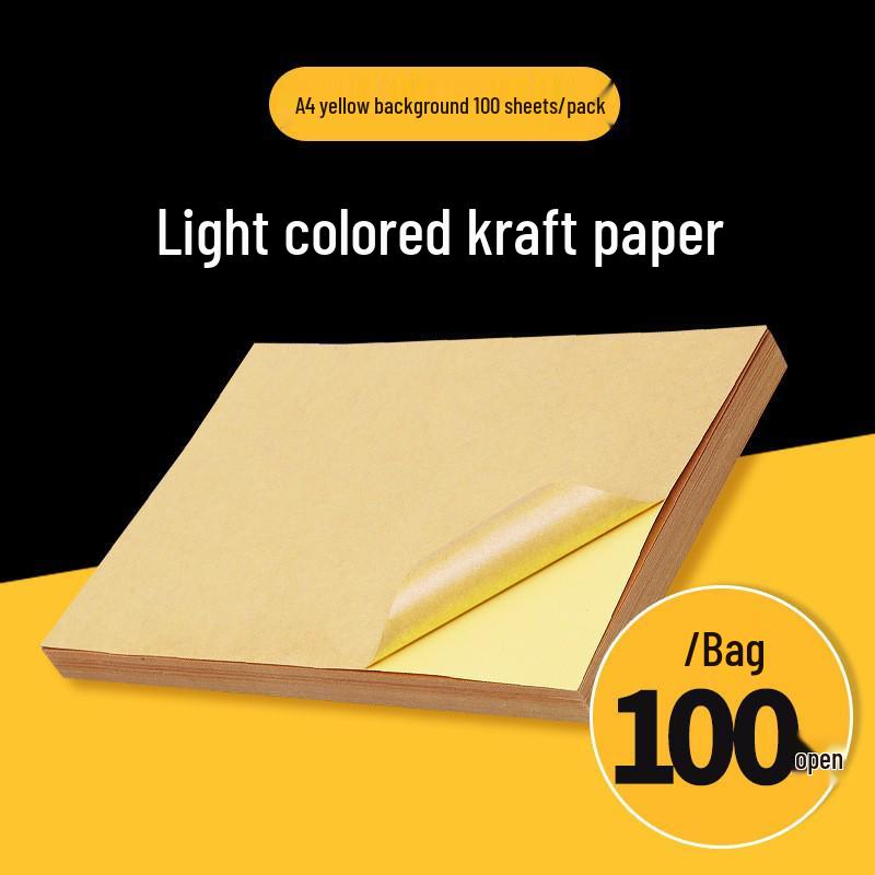 A4 Dark Kraft Self-Adhesive Label Paper with Strong Matte Backing Stickers