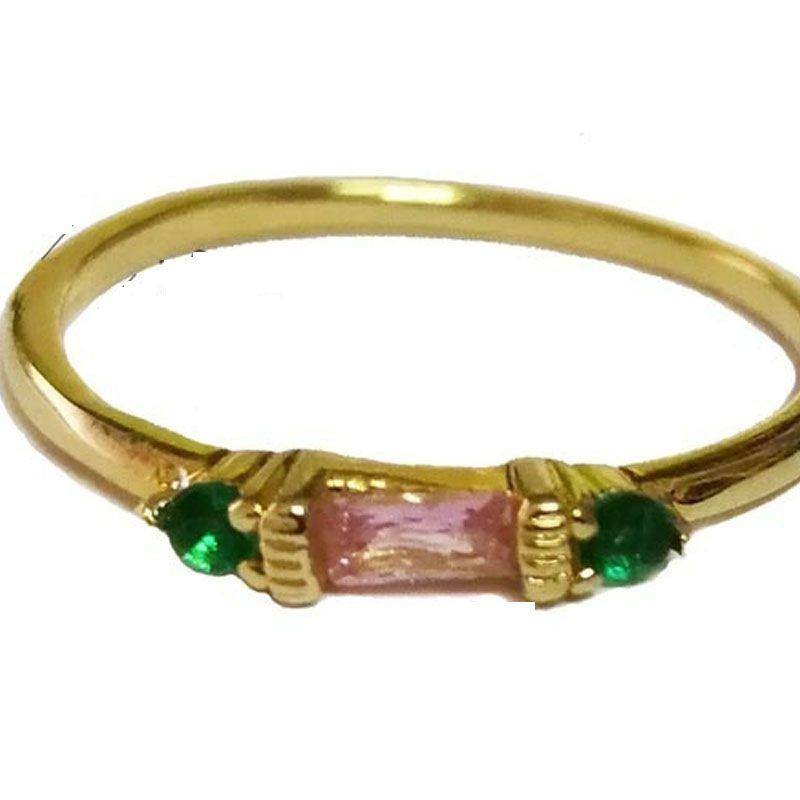 Beautifully Crafted 4 In 1 Set Of Womens Gold Plated Zircon Gemstone Rings