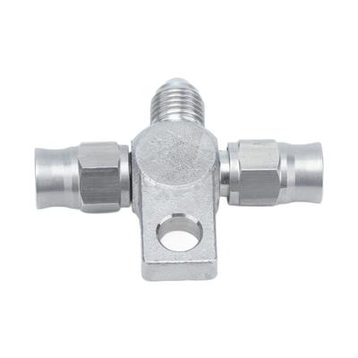 Brake Hose Fitting Adapter, AN‑3 Tee Brake Hose AN3 To Line End Fitting Stainless Steel Auto Parts