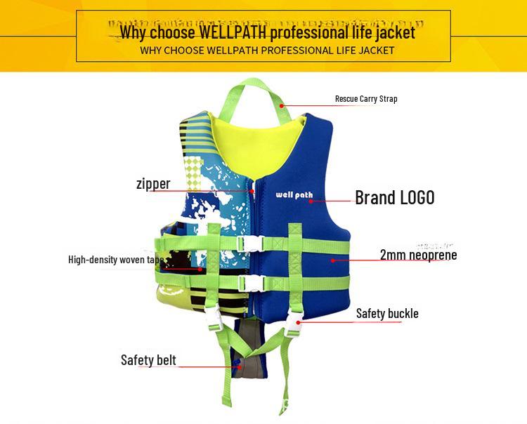 WellPath Kids' Inflatable Life Jacket & Swimsuit Combo