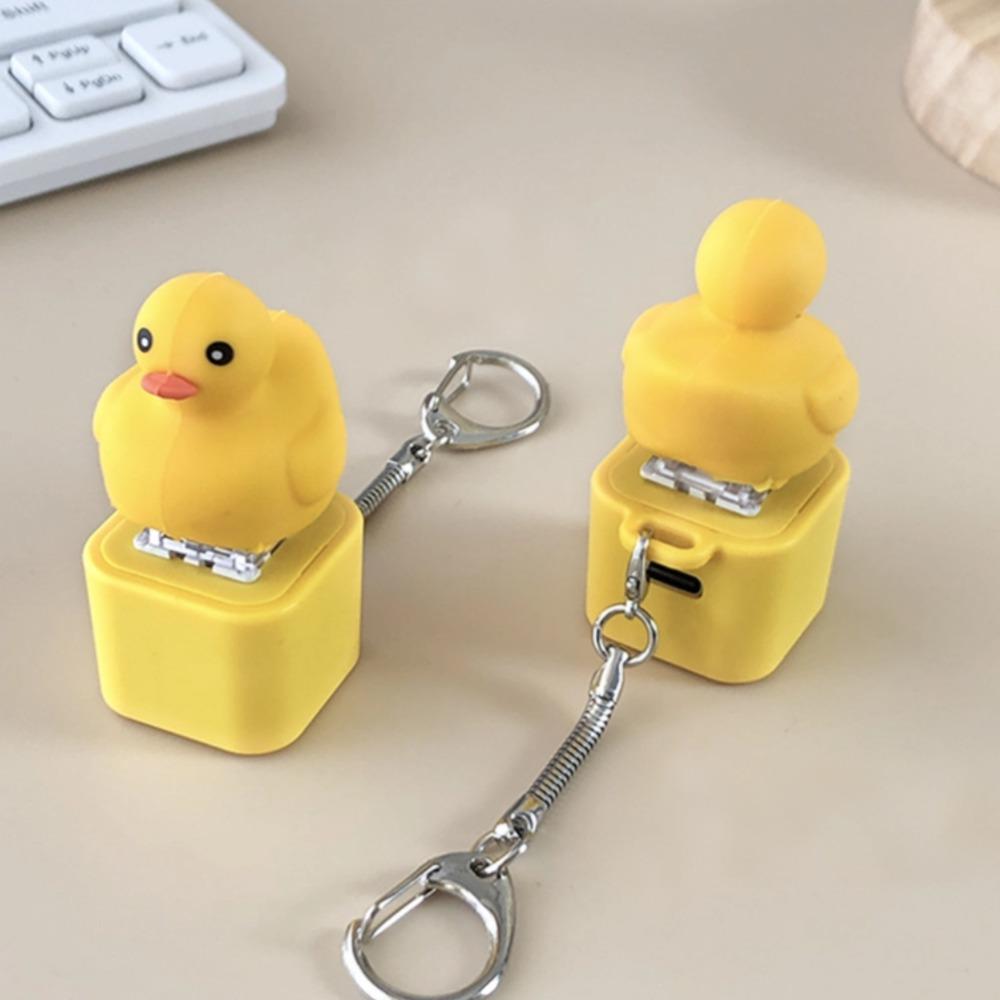 Duck Frog Keyboard Fidget Toys Keychain Finger Button Clicker Decompression Toys With Colorful Lights Rechargeable Ornament