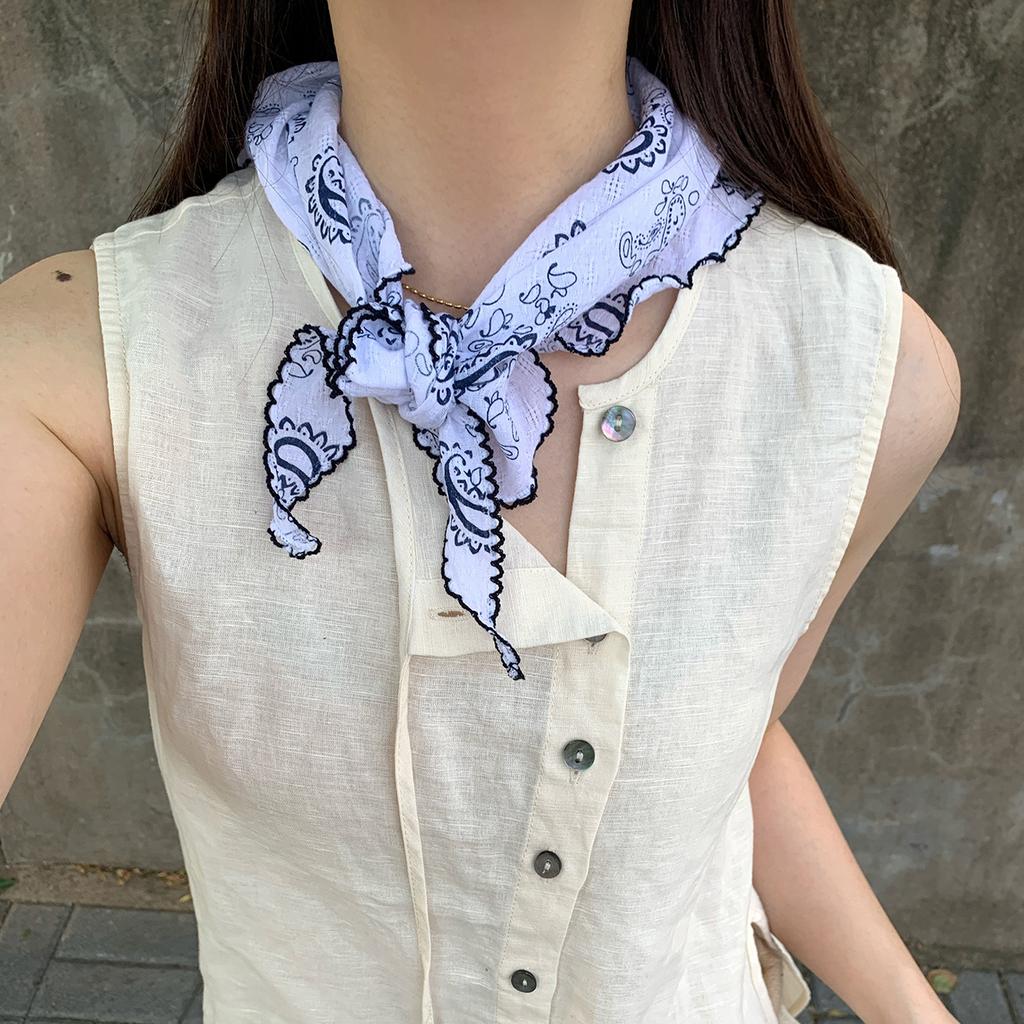 A sophisticated long polka dot silk scarf for women, a versatile necktie ribbon, a niche vintage thin scarf with ribbons