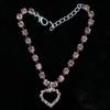 Bone Heart Pendant Rhinestone Necklace Collar for Puppy Pet