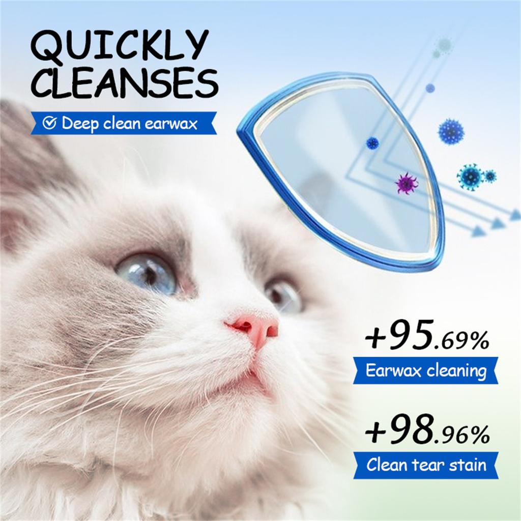 25ml 100 Pcs Pet Ear Cleaning Wipes - Gentle Earwax Remover & Tear Stain Cleaner For Dogs & Cats, Deep Cleansing & Odor Eliminating Wipes